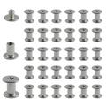 Stainless Steel Phillips Screws 30 Sets 5mm X 8mm Chicago Binding Screws Round Cross Head Stud Screw Posts Nail Rivet Chicago Button Silver Tone