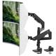 PUTORSEN 17-49 inch Premium Aluminum Heavy Duty Dual Monitor Arm for Ultrawide Screens up to 44lbs Vertical Stacked Dual Monitor Desk Mount Full Motion Dual Vertical Monitor Mount