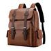 Backpack for School Cameland Leather Laptop Backpack For Men Work Business Travel Office Backpack College Bookbag Casual Computer Backpack Fits Notebook 15.6 Inch School Supplies on Clearance