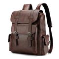 Backpack for School Cameland Leather Laptop Backpack For Men Work Business Travel Office Backpack College Bookbag Casual Computer Backpack Fits Notebook 15.6 Inch School Supplies on Clearance