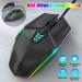 Wired Optical RGB Gaming Mouse Silent Ergonomic for Macbook PC 3200DPI Backlight