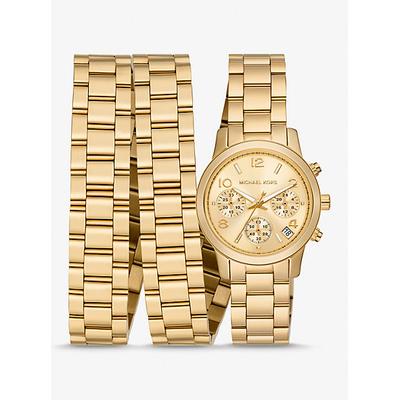 Michael Kors Runway 18K Gold-Plated Stainless Steel Triple Wrap Watch Gold One Size