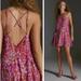 Anthropologie Dresses | Anthropologie Sheer Mini Dress Mini Tiki Print Xs Pink Sleeveless Pullover | Color: Pink | Size: Xs
