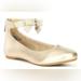 Michael Kors Shoes | Michael Kors, The Girl's Kenyah Kay Signature Logo Charm Ballet Flats Euc Sz 5 | Color: Gold | Size: 5bb