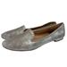 Coach Shoes | Coach Catrin Leather Silver Metallic Slippers On Flats Size 7.5. | Color: Silver | Size: 7.5