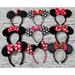 Disney Accessories | Lot Of 9 Mickey Mouse Minnie Mouse Ears Headband Glitter Bow Red Black Polka Dot | Color: Black/Red | Size: Os