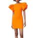 Zara Dresses | Nwt Zara Mini Dress Women's Size Small Orange Ruffled Short Sleeve Round Neck | Color: Orange | Size: S