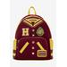 Women's Loungefly X Harry Potter Mini Backpack Handbag Hogwarts Varsity Jacket by Harry Potter in Red