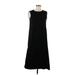 Gap Casual Dress - Midi Crew Neck Sleeveless: Black Solid Dresses - Women's Size Medium