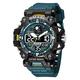 SMAEL Watches for Men Military Dual Time Digital Watch Water Resistant 50 Meters (165 Feet) Outdoor Sport Pointer Multi Dial Chronograph,Turquoise