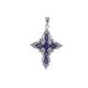 SILCASA Amethyst, Zircon Natural Gemstone Cross Pendant Boho Gothic Jewellery Gifts for Men Boy Women Free Chain Christian Necklace Chain Jewelry Handmade Gift