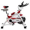 TABKER Exercise Bike Indoor Cycling Bikes Load Exercise Bicycle High Quality Stationary Bicycle Home Fitness Bike Weight Loss Spinning Bike (Color : White with red)