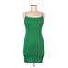 H&M Casual Dress - Mini: Green Solid Dresses - Women's Size Medium