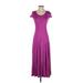 Lauren by Ralph Lauren Casual Dress - Fit & Flare: Purple Dresses - Women's Size P Petite