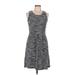 Ann Taylor LOFT Casual Dress - A-Line Scoop Neck Sleeveless: Gray Marled Dresses - Women's Size 6