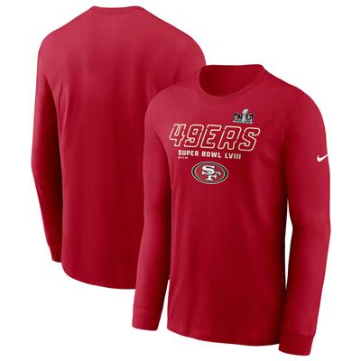 Nike Scarlet San Francisco 49ers Super Bowl LVIII Iconic Langarm-T-Shirt für Herren Image