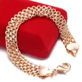 Bracelet en or rose pour homme et femme bracelet de 10mm et 12mm de large 585 or rose bordure de