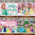 Arrière-plan de princesse Disney blanche neige Alice Ariel décor de Table à gâteau pour fête
