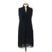 Ann Taylor LOFT Casual Dress - Midi: Black Solid Dresses - Women's Size 6 Petite