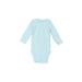 Carter's Long Sleeve Onesie: Blue Polka Dots Bottoms - Size 3 Month