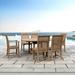 Red Barrel Studio® Grifaldo Square 6 - Person 47" L Teak Outdoor Restaurant Dining Set Wood/Teak in Brown/White | 47 W x 47 D in | Wayfair