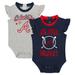 Newborn & Infant Fanatics Branded Navy/Gray Atlanta Braves Two-Pack Fan Bodysuit Set