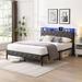 Brayden Studio® Breeza Metal Platform Storage Bed Upholstered/Metal & Upholstered/Metal/Linen in Gray | 42 H x 55.7 W x 80.8 D in | Wayfair