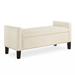 Latitude Run® Upholstered Tufted Button Storage Bench w/ Nails Trim, Entryway Living Room Soft Padded Seat w/ Armrest, Bed Bench - Cream | Wayfair