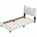 Red Barrel Studio® Acevevo Upholstered Platform Bed in White | Twin | Wayfair A1F09E97607C43EABD516883C3DFA72A