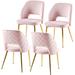 Everly Quinn Arnica Metal Side Chair Dining Chair Upholstered/Velvet/Metal in Pink | 32 H x 24.21 W x 20.07 D in | Wayfair