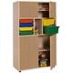 Mobeduc 600315HPS18 Kleiderschrank mit 4 Türen und Tabletts 90 x 147 x 40 cm, Holz, Beech