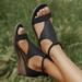 Womens Low Wedges Sandal Open Toe Ankle Strap Comfy Platform Sandals for Dresses Jeans Skirts Short Pants