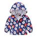Kids Long Sleeve Windbreaker Jacket With Hoods Baby Grils Boys Print Jacket Zipper Coat Toddler Lightweight Hooded Windproof Coat Multicolor-H 90