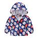 Kids Long Sleeve Windbreaker Jacket With Hoods Baby Grils Boys Print Jacket Zipper Coat Toddler Lightweight Hooded Windproof Coat Multicolor-H 120