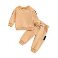Arvbitana Toddler Baby Boys Girls 2Pcs Outfits Contrast Color Long Sleeve Pullover Tops + Elastic Waist Pants Sets Infant Casual Sweatsuit Daily Clothes 0-3 Years