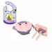 JUNWELL Pink Baby Plates Bowls with Lids - Silicone Mini Mat - Suction Placemat Bowl with Spoon Fork for Self Feeding - Purple Baby Bib