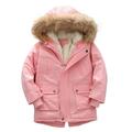 Children s Parka Jacket Winter Velvet Fleece Padded Coat Winter Fashion Hooded Boy s Thick Warm Coat Cotton-Padded Hoodies Jacket 4-5 Years