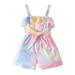 DkinJom baby girl clothes Toddler Girls Summer Sleeveless Jumpsuit Tie Dye Gradient Print Strap Romper Outwear For Girls Clothes