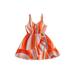 Gwiyeopda Baby Kids Girlâ€™s Slip Dress Sleeveless Striped Ruffled A-line Dress