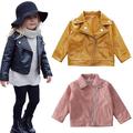 Godderr Newborn Baby Leather Jacket for Girls Autumn Motorcycle Faux Leather Coat Toddler Bomber PU Soft Leather Jackets for 9M-6T