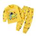 ZCFZJW Kids Baby Boys and Toddler Cute Cartoon Pattern Print Long Sleeve Top and Pants Regular Fit 100% Cotton 2 Piece Pajama Set Yellow 4 Years