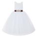 Ekidsbridal White V-Back Lace Tutu Flower Girl Dresses for Wedding Ceremony Mini Bridal Gown 212R3 5