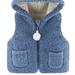 QUYUON Toddler Boys Rain Jacket Sale Long Sleeve Quilted Jacket Toddler Baby Girls Plush Cute Rabbit Ears Keep Warm Sleeveless Hoodie Vest Coat Blue 3-6 Months