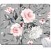 Mouse Pad Cute Grey Floral Mouse Pad for Women Square Waterproof Cloth Mousepad for Office Laptop Non-Slip Rubber Personalized Computer Desk Mouse Pads for Wireless Mouse Watercolor Flower