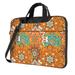 YFYANG 15.6 inch Universal Laptop Bag Oxford Cloth Laptop Sleeve Multi-functional Orange Vintage Mandala Pattern Notebook Computer Messenger Bag Handbag