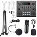 PEPISKY Multifunctional Live V9 Sound Card and BM800 Suspension Microphone Kit Broadcasting Recording Condenser Microphone Set Intelligent Webcast Live Sound Card for Computers and Mobilephone