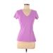 Under Armour Active T-Shirt: Purple Solid Activewear - Women's Size Small