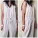 Anthropologie Pants & Jumpsuits | Anthropologie Drew Striped Sleeveless Jumpsuit | Color: Gray/Pink | Size: L