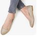 American Eagle Outfitters Shoes | American Eagle Gold Glitter Round Toe Slip On Ballarina Flats | Color: Gold | Size: 5