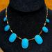 Kate Spade Jewelry | (#224) Nwot Kate Spade Aqua Colored Jeweled Necklace | Color: Blue/Gold | Size: Os